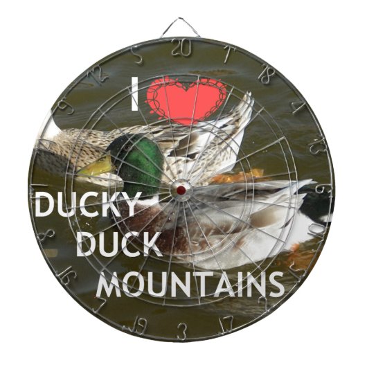 Ducky eend bergen. dartbord (Voorkant)