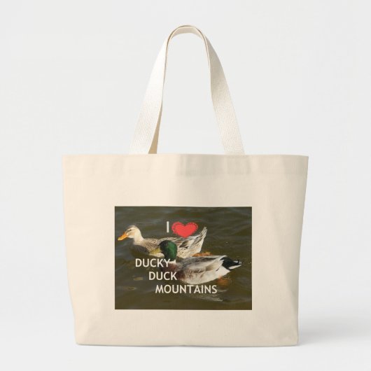 Ducky eend bergen. grote tote bag (Voorkant)