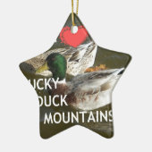 Ducky eend bergen. keramisch ornament (Links)