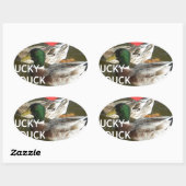 Ducky eend bergen. ovale sticker (Vel)