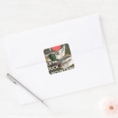 Ducky eend bergen. vierkante sticker (Envelop)