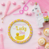 Ducky Lucky One eerste verjaardag uitnodiging Papieren Bordje (Feest)