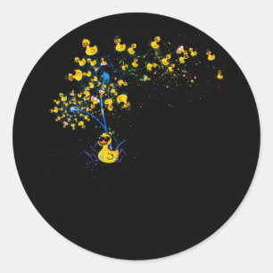Ducky Rubber Duck Lover Dandelion Ducking Rubber Ronde Sticker