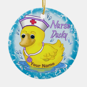 Ducky schattige verpleegster keramisch ornament
