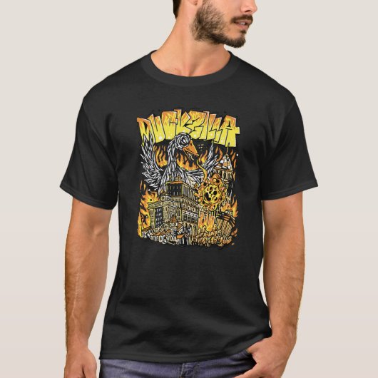 Duckzilla Eend Gans Catzilla Premium T-shirt (Voorkant)
