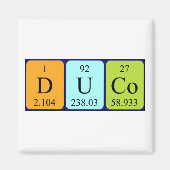 Duco periodieke tabelnaam magneet (Voorkant)