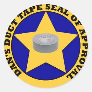 Duct Tape-afdichting van goedkeuring Ronde Sticker