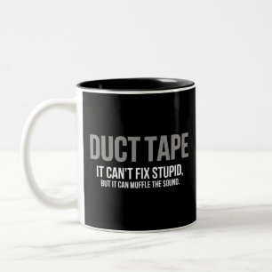 Duct Tape Demp De Geluid Volwassen Humor Sarcasme Tweekleurige Koffiemok