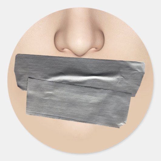 Duct tapemouth ronde sticker (Voorkant)