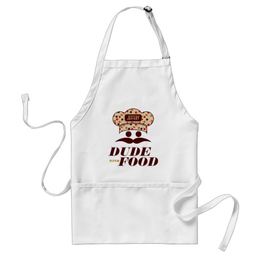 Dude met voedsel met Chef Pet Monogram 2 Standaard Schort (Voorkant)