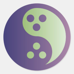 Dudeism Yin Yang Sticker (grote cirkel)