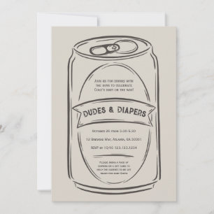 Dudes en luiers Baby shower uitnodiging voor manne