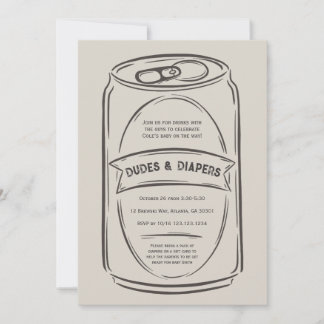 Dudes en luiers Baby shower uitnodiging voor manne