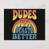 Dudes Proef gewoon Betere Rainbow Gay Pride  Briefkaart (Voorkant)