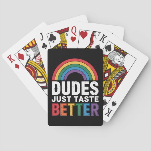 Dudes proeven gewoon beter Grappig Gay Pride LGBTQ Pokerkaarten (Achterkant)