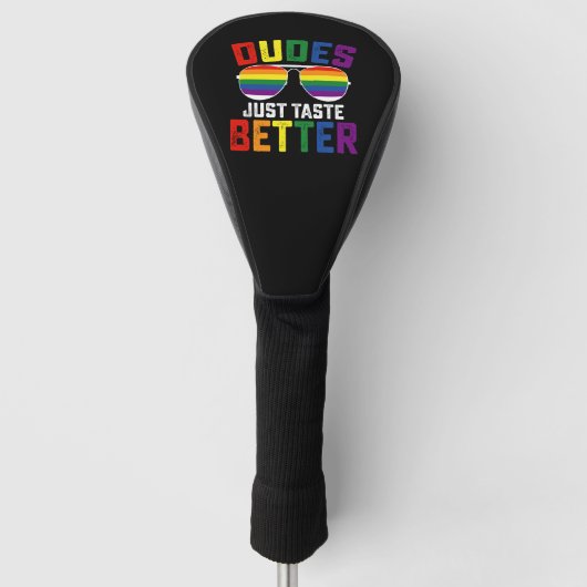 Dudes smaken gewoon beter grappige gay LGBT Pride Golfheadcover (Voorkant)
