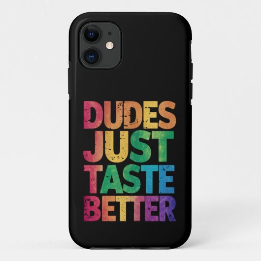 Dudes smaken gewoon beter verontruste Gay Pride Case-Mate iPhone Case (Achterkant)