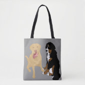 Dudley Labrador en Bernese Mountain Dog Canvas tas (Voorkant)