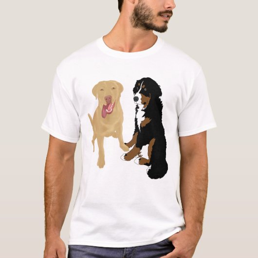 Dudley Labrador en Bernese Mountain Dog T-shirt (Voorkant)