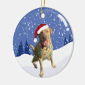 Dudley Labrador Kerstmis Keramisch Ornament (Links)