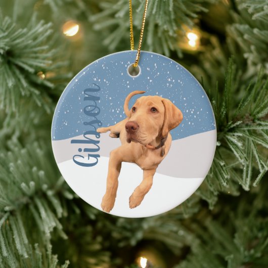 Dudley Labrador Kerstmis Keramisch Ornament (Boom)
