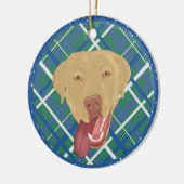 Dudley Labrador Kerstmis Keramisch Ornament (Links)