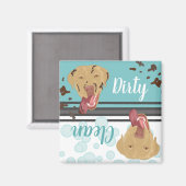 Dudley Labrador Retriever Dirty/Clean Dishwas Magneet (Voorkant / Achterkant)