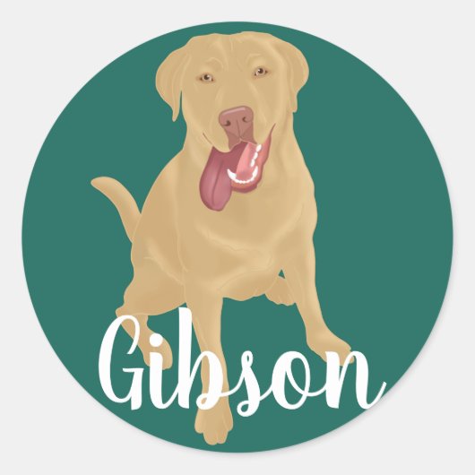 Dudley Labrador Ronde Sticker (Voorkant)