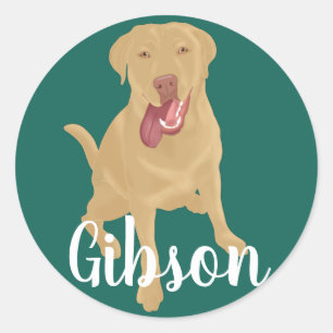 Dudley Labrador   Ronde Sticker