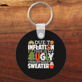 Due To Inflation Funny Christmas Ugly Sweater Wome Sleutelhanger (Voorkant)