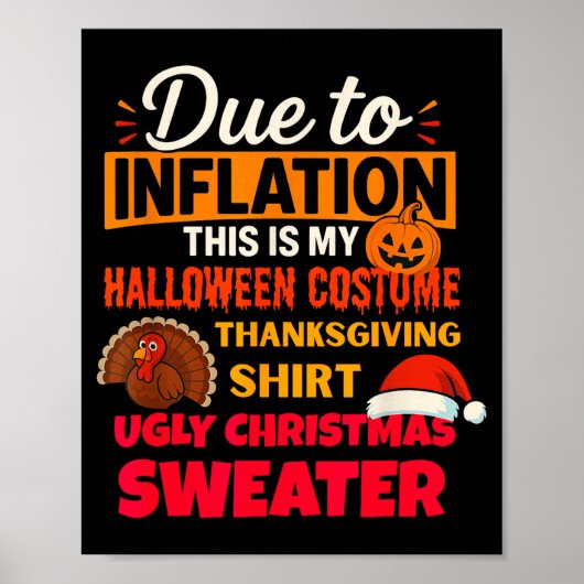 Due To Inflation This Is My Halloween Thanksgiving Poster (Voorkant)
