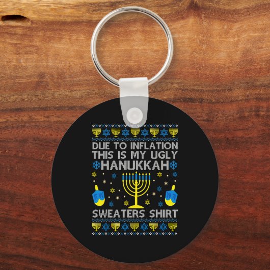 Due To Inflation This Is My Ugly Hanukkah Sweaters Sleutelhanger (Voorkant)