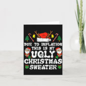 Due To Inflation Ugly Christmas Sweater Xmas Men W Kaart (Voorkant)