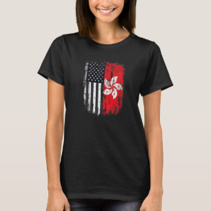 Duel Flag Hong Kong en Amerikaans burger van duel T-shirt