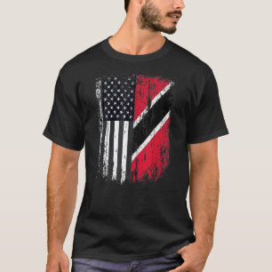 Duel Flag Trinidad en Tobago en Amerikaanse duel c T-shirt