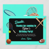 Duel Sports Anniversaire Carte de remerciements (Devant / Derrière)