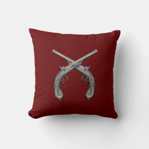 Dueling Antiek Pistolen Maroon Kussen