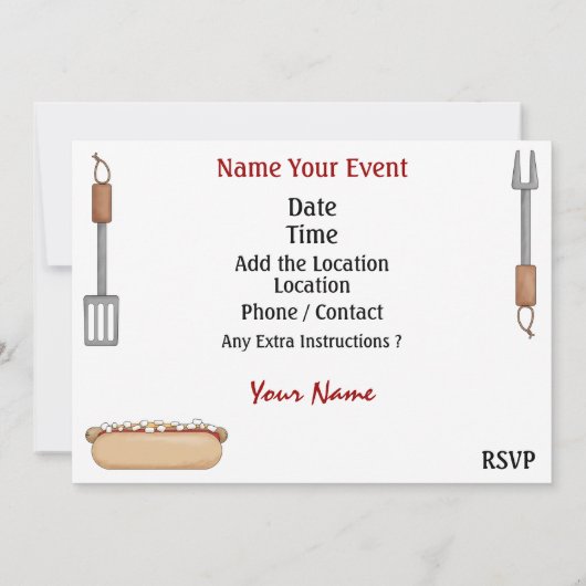 Dueling Grills! SRF Save The Date (Achterkant)