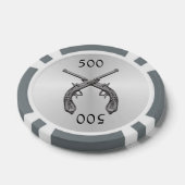 Dueling Pistolen Silver Pokerchips (Enkel)