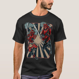 Dueling Samurai Retro  Japans kunstwerk T-shirt