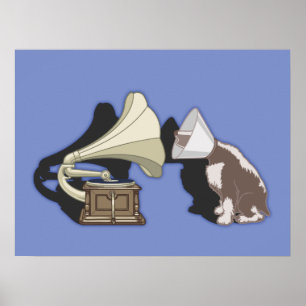 Duet - Dog & Gramophone Poster