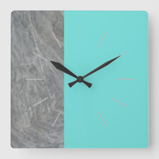 DUET | marmer en kleur Vierkante Klok