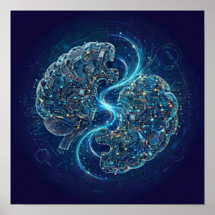 Duet Minds — Proactieve AI Agent Kunstposter Poster