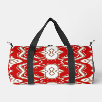 Duffel Bag, Een modern rood & wit stijlvol patroon Plunjezak