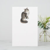 Duffy de Maine Coon Cat Stationery Briefpapier (Staand voorkant)