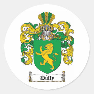 DUFFY FAMILY CREST - DUFFY COAT OF ARMS RONDE STICKER