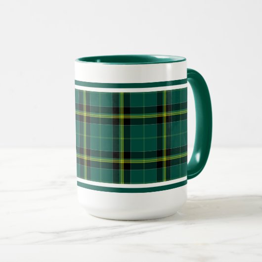 Duffy Tartan Pattern Green Irish Pset Mok (Voorkant rechts)