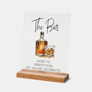  duidelijk Acryl Whiskey Bar teken Bord