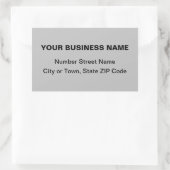 Duidelijk BedrijfsAdres van Teksten op Grijs Rechthoekige Sticker (Tas)