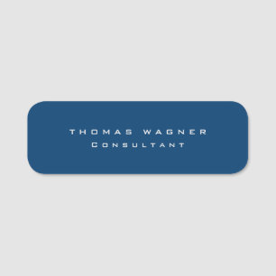 Duidelijk Eenvoudig Blauw Trendy Minimalist Naamplaatje